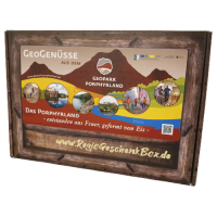 GeoGenuss PräsentBox mit GeoGenuss Produkten